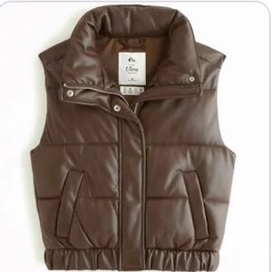 Brown Abercrombie puffer vest